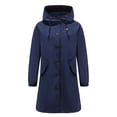 thumbnail image 1 of Skpblutn Women'S Jacket Coats Raincoats Windbreaker Rainwaterproof Lightweight Outdoor Hooded Trench Dark Blue Xl, 1 of 8
