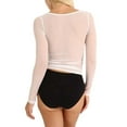 thumbnail image 1 of Skpblutn Women'S Shapewear Tops See Through Long Sleeve Seamless Arm Shaper Short Mesh Shirt Blouse Casual Top White, 1 of 7