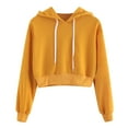 thumbnail image 1 of Skpblutn Women'S Sweatshirt Fashionable Tops Drawstring Crop Crop Hoodie Pullover Blouse Winter Fall Long Sleeve Round Neckline Casual Sweatshirts, 1 of 8