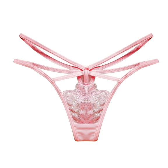 Skpblutn Womens Underwear Comfortable Thong Thong Lace Pants Briefs Brief Panties Pink