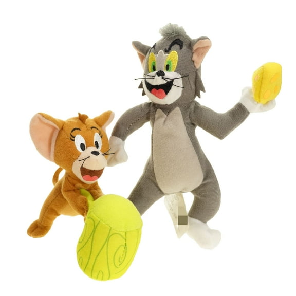 Skpitin 2Pcs Lovely Cartoon Tom Cat Jerry Mouse Plush Funny Tom 8 Inches Playing with Mouse Jerry 4.7 Inches Stuffed Dolls Cute Figure Collections