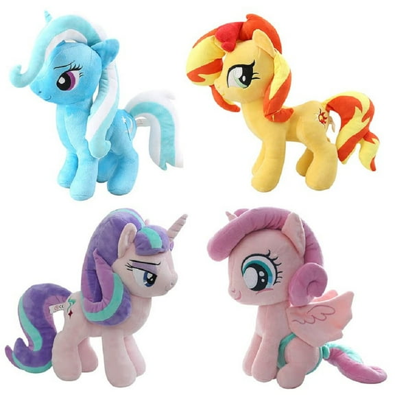 Skpitin Lovely Unicorn Stuffeds, Trixie Lulamoon, Sunset Shimmer, Flurry Heart & Starlight Glimmer Plush Figure Doll Princess Fluttershy Plushie 12 Inches New (4 in one)