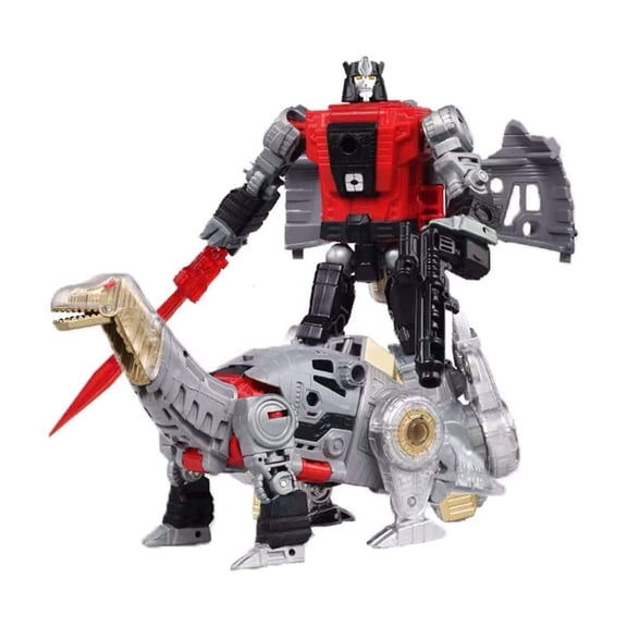 Skpitin Transformer Toys Deformation Dinoking Volcanicus Grimlock Slag Sludge Snarl Swoop Slash Dinobots Combiner 5 in 1 KO Action Figure Model 8.5in(Color : Sludge)