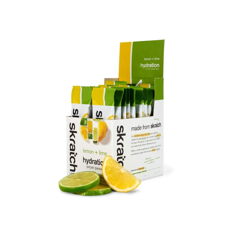 Skratch Labs Hydration Sports Drink Mix, Lemons + Limes, 440g, 20 Pack  Singles