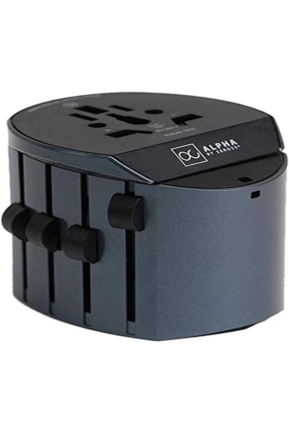 1.104100 Alpha Premium World Travel Adapter - Black