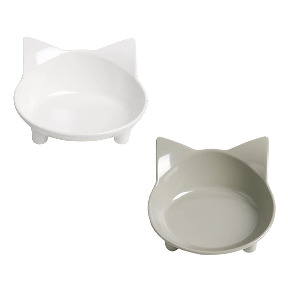 Shallow Red Rabbit Bowl Skrtuan Non-Slip Cat Bowl TMA2 with Shallow Design, Food-Grade Pet Dish ...