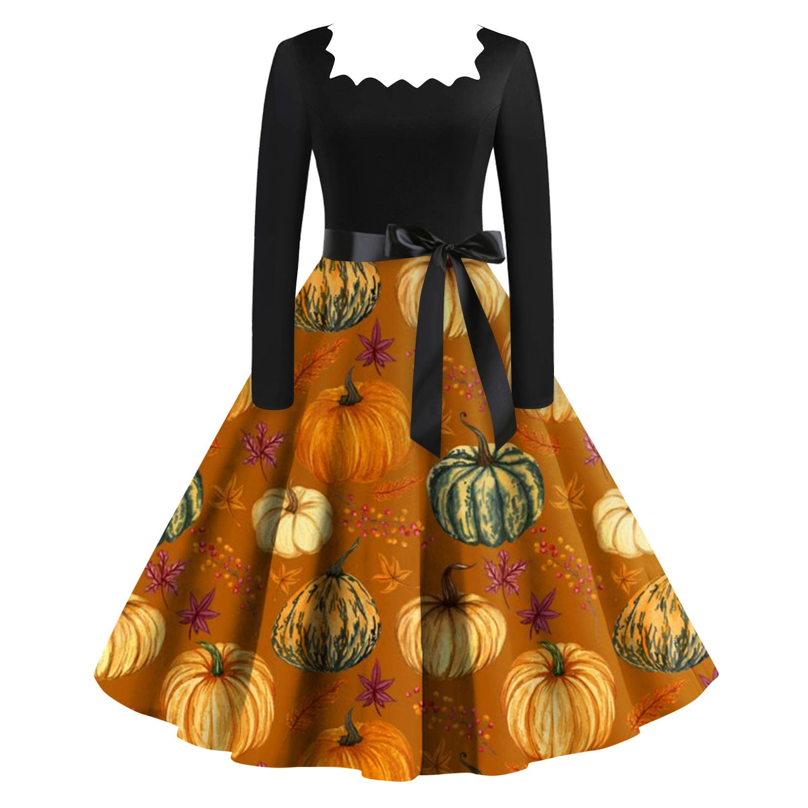 Sksloeg 1950's Halloween Dresses Womens Cocktail Swing Dress Skeleton ...