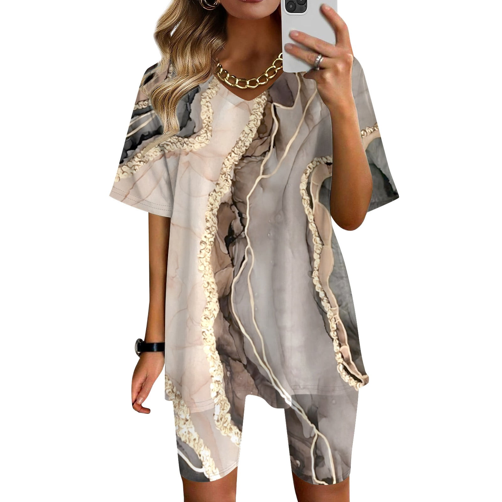 marble tee dress set
