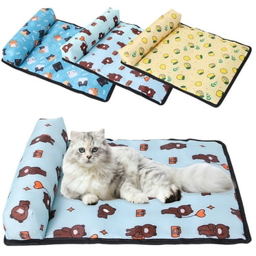 Sksloeg Dog Cooling Mat,Pressure Activated Pet Cooling Mat with Pillow Portable for Small Medium Large Dogs and Cat Non-Toxic Gel, No Water or Electricity Needed for This Dog Cooling Pad,(48*37*7.5)
