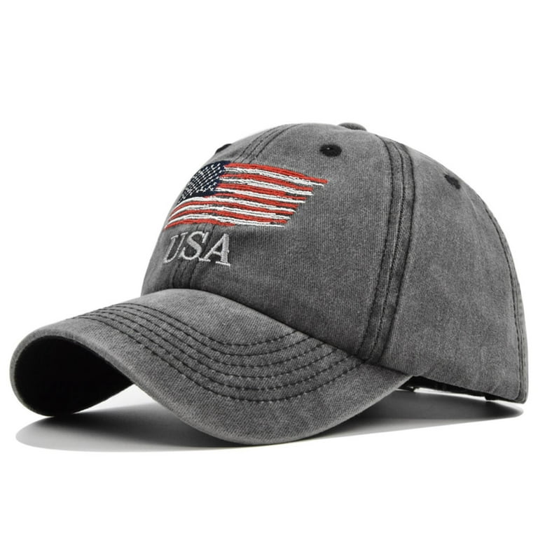 Sksloeg Hats for Men Sun Protection American Flag Trucker Hat - Snapback Hat,  Baseball Cap for Men Breathable Mesh Side, Adjustable Fit - for Casual  Wear,Black 