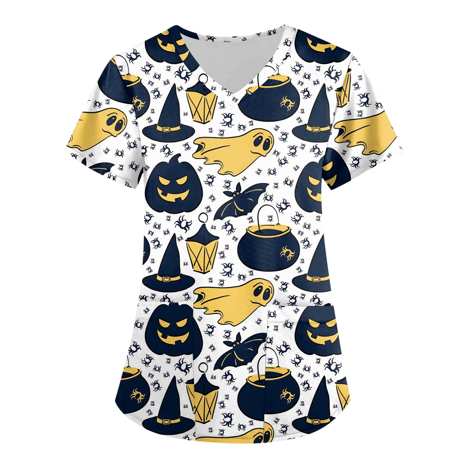 Sksloeg Sksloeg Scrub Tops Halloween Day Top Comfortable Easy