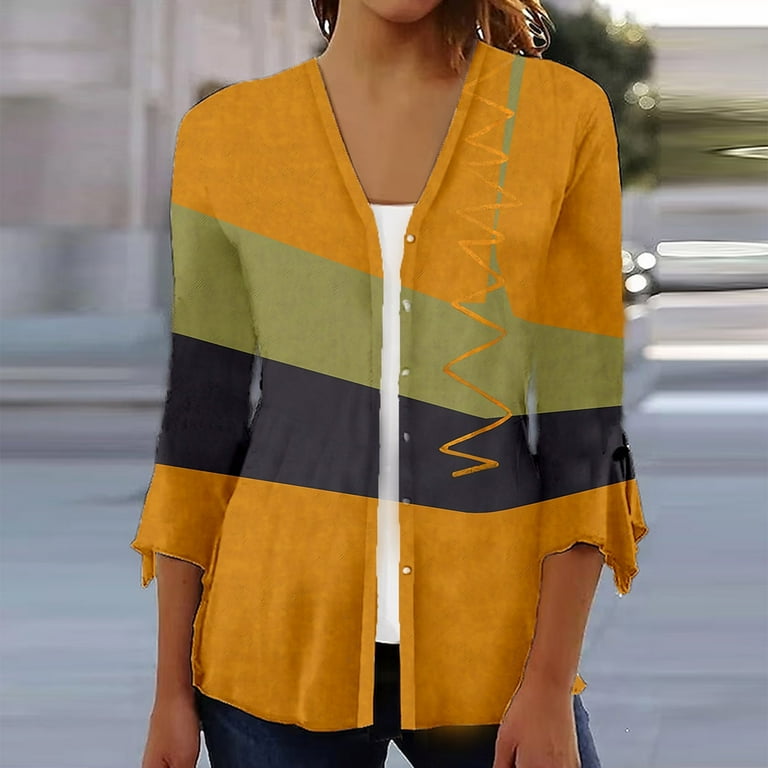 3/4 Sleeve Colorblock Chiffon One Button Plus Size Casual Dresses 3/4 Sleeve Colorblock Chiffon One Button Plus Size Casual Dresses