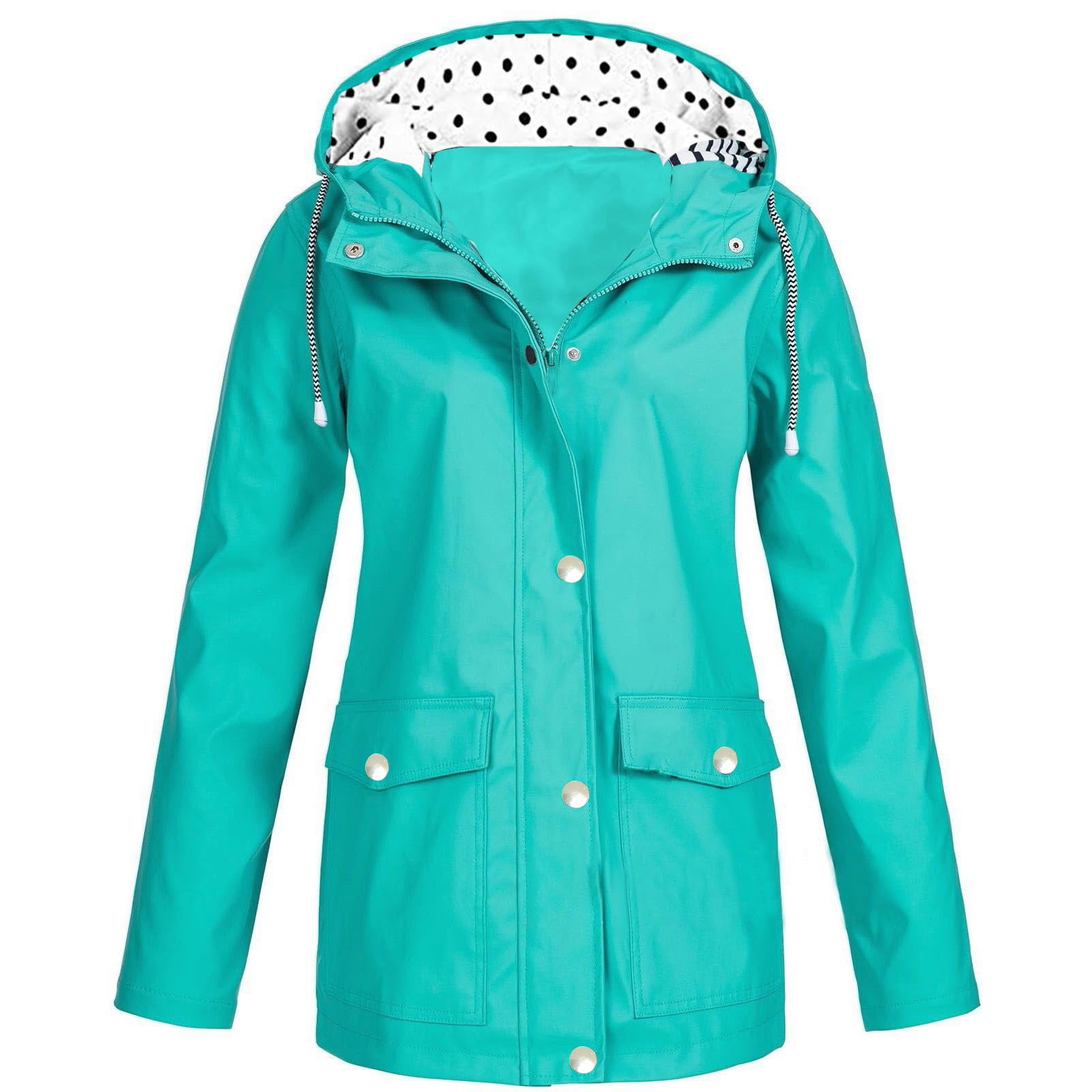 Sksloeg Womens Raincoat Waterproof Rain Jacket Teen Girls Lightweight