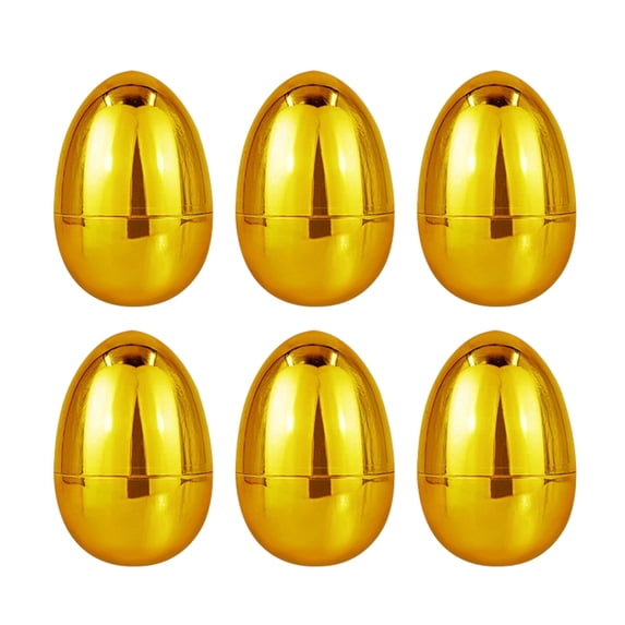 Sktrjpolfis 14pcs Easter Golden Eggs Fillable Plastic Eggs for Easter Egg Hunt, Party Decorations