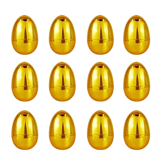 Sktrjpolfis 15pcs Easter Golden Eggs Fillable Plastic Eggs for Easter Egg Hunt, Party Decorations