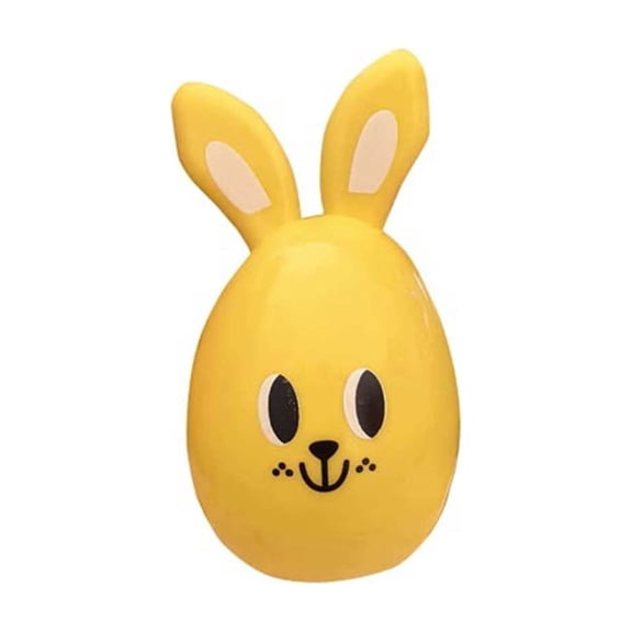 Sktrjpolfis 2pc Yellow Easter Bunny Candy Eggs, Openable Eggshells, 3.14x1.69in Plastic for Easter Hunt