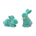 thumbnail image 1 of Sktrjpolfis 2pcs Easter Bunny Figurines Resin Rabbit Desktop Ornament for Living Room Spring Easter Decor, 1 of 5