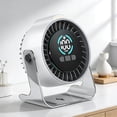 thumbnail image 1 of Sktrjpolfis 4-Inch Desktop Circulating Fan, 100-Speed, LED Display, 12H Battery, Quiet USB Rechargeable Mini Fan, 1 of 5