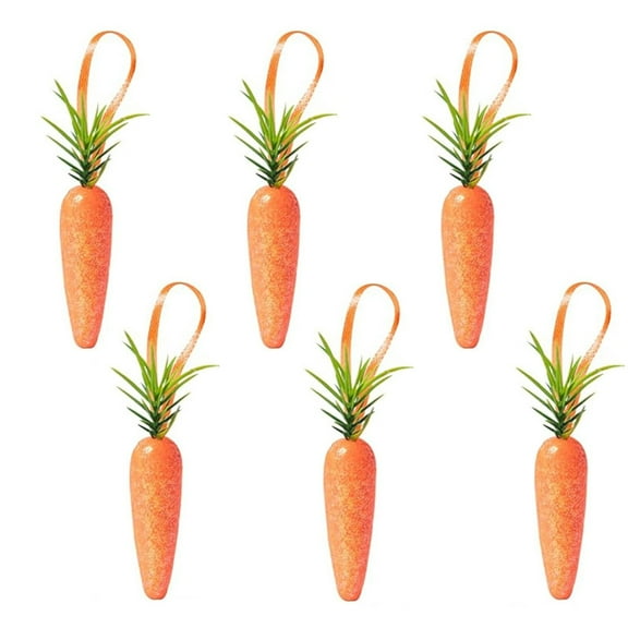 Sktrjpolfis 6PC Easter Carrot Hanging Decoration 7.87x5.90x0.98in Plastic Carrot for Holiday Decor