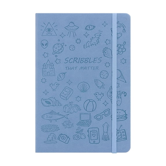 Sktrjpolfis A6 Cute Cartoon Softcover Notebook, Waterproof Embossed Leather Cover, Glue Bound Journal with Bookmark