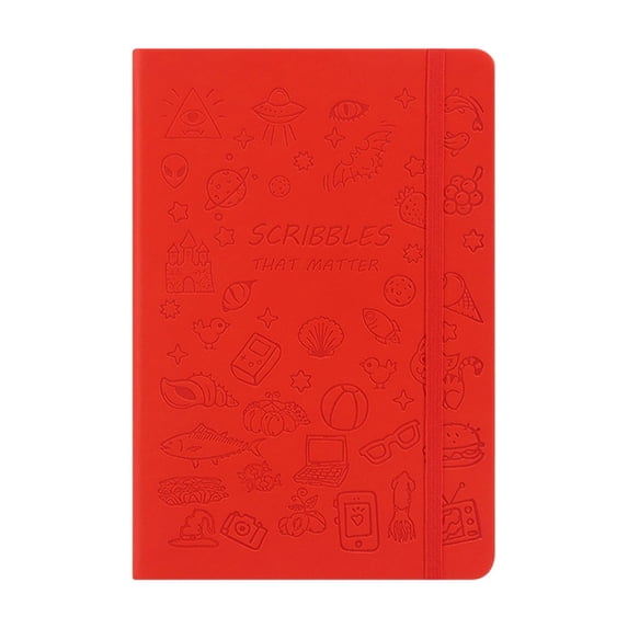 Sktrjpolfis A6 Cute Cartoon Softcover Notebook, Waterproof Embossed Leather Cover, Glue Bound Journal with Bookmark