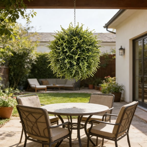 Sktrjpolfis Artificial Milan Grass Topiary Ball Faux Pine Needle Grass for Outdoor Indoor Home Wedding Decor