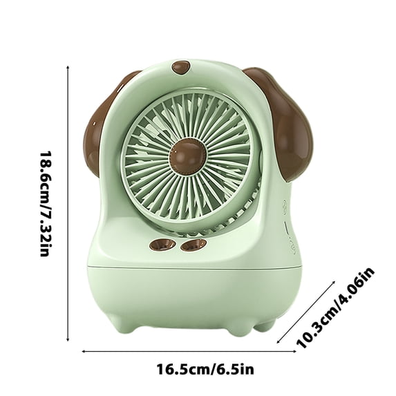 Sktrjpolfis Cartoon Dog Misting Fan, USB Powered Table Fan, Adjustable Speed, Evaporative Cooling & Humidifying, for Bedroom Office