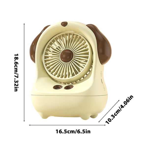 Sktrjpolfis Cartoon Dog Misting Fan, USB Powered Table Fan, Adjustable Speed, Evaporative Cooling & Humidifying, for Bedroom Office