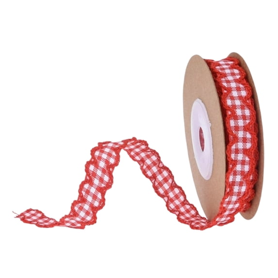 Sktrjpolfis Classic Plaid Wired Ribbon, Decorative Craft Ribbon for Hair Clips Headbands Bows Curtain Edging DIY Home Decor