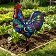 thumbnail image 1 of Sktrjpolfis Double Sided Painted Rooster Yard Stake, 11.8×7.9 Inch Weatherproof Outdoor Lawn Ornament for Flower Bed Backyard Patio Home Garden Decorations, 1 of 5