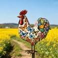 thumbnail image 1 of Sktrjpolfis Double Sided Painted Rooster Yard Stake, 11.8×7.9 Inch Weatherproof Outdoor Lawn Ornament for Flower Bed Backyard Patio Home Garden Decorations, 1 of 5