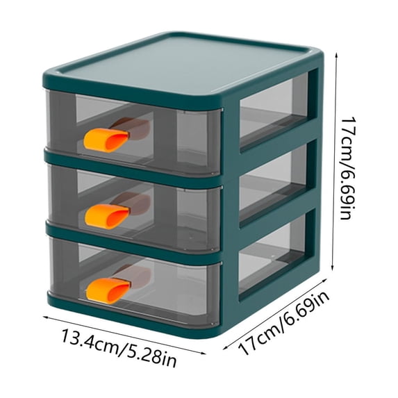 Sktrjpolfis Drawer Type Desktop Storage Cabinet, Multi-Layer PP Plastic Storage Box, Transparent Drawer Organizer for Office Supplies & Study Desk Storage