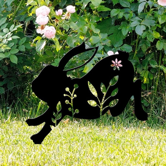 Sktrjpolfis Easter Bunny Acrylic Stake Yard Art Stake Gardren Courtyard Porch Easter Decoration