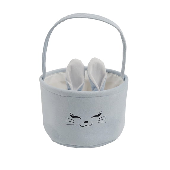 Sktrjpolfis Easter Bunny Basket with Ears 9.05x5.51in Egg Gift Storage Tote for Holiday Parties