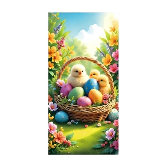 Sktrjpolfis Easter Door Cover 35 X 72inch Easter Party Decoration for Front Door And Wall