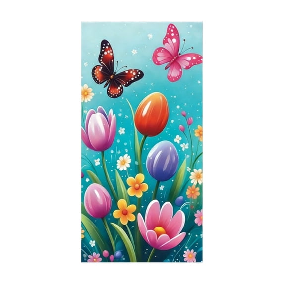 Sktrjpolfis Easter Door Cover 35 X 72inch Easter Party Decoration for Front Door And Wall