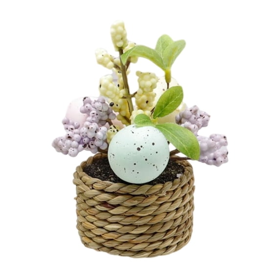 Sktrjpolfis Easter Eggs Mini Potted Ornament Foam Spring Decor Pot for Holiday Home Office Desktop Decor