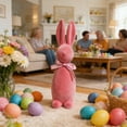 thumbnail image 1 of Sktrjpolfis Easter Flocked Standing Bunny Figurine Pink Foam Decor for Party Home Tabletop, 1 of 5
