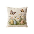 thumbnail image 1 of Sktrjpolfis Easter Pillow Cover, Bunny Embroidery Patterns, 100%Polyester, 18x18inch, for Sofa Bedroom Living Room, 1 of 5