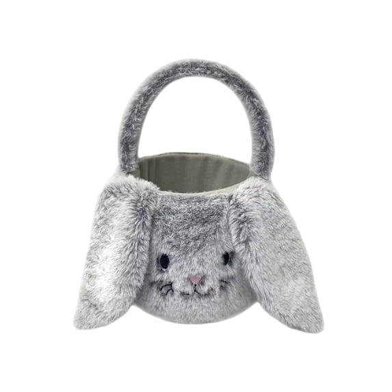 Sktrjpolfis Easter Plush Bunny Hand Basket Candy Gift Bag Easter Egg Storage Basket for Easter Home Party Decor