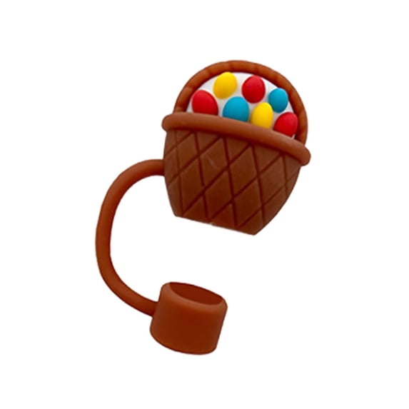 Sktrjpolfis Easter Reusable Straw Cap Anti-Dust Straw Cover Festive Drink Decor For Easter Party Family Holiday Gathering