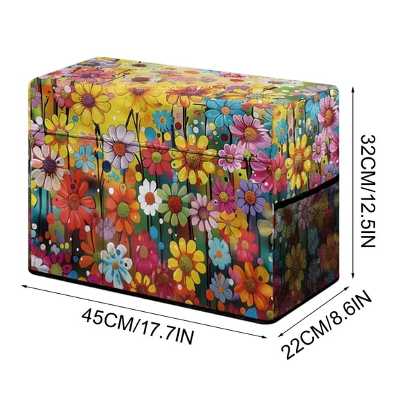 Sktrjpolfis Floral Print Sewing Machine Cover, Universal Size Dust & Scratch Resistant Storage Bag