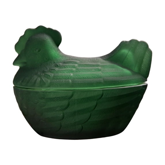 Sktrjpolfis Glass Chicken Storage Jar Easter Decor Jar for Candy Dried Fruit Jar