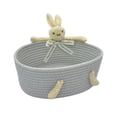 thumbnail image 1 of Sktrjpolfis Handmade Cotton Woven Basket 12x4.5x8.4in Easter Rabbit Storage Box Home clothes Organizer, 1 of 5