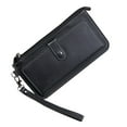 thumbnail image 1 of Sktrjpolfis Ladies Slim Bifold Wallet Leather Multi Card Case Zipper Coin Purse Credit Card Holder, 1 of 5