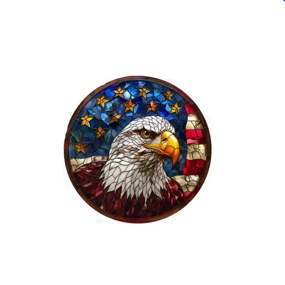 Sktrjpolfis Patriotic PVC Window Sticker, Bald Eagle Pattern, Waterproof Glass Decal for Home Independence Day Decor, 10x10Inch