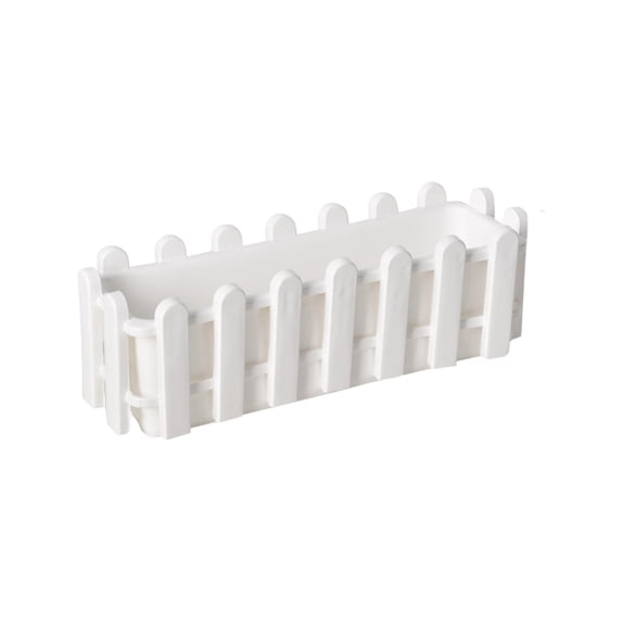 Sktrjpolfis Plastic Fence Style Planter Artificial Flower Succulent Pot for Home Balcony