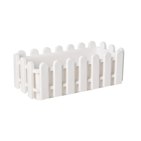Sktrjpolfis Plastic Fence Style Planter Artificial Flower Succulent Pot for Home Balcony