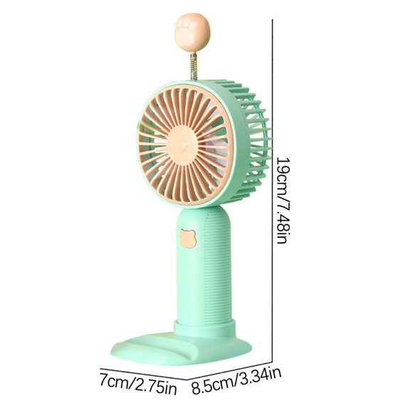 Sktrjpolfis Portable Handheld Fan, Table Fan with Phone Stand Base, USB Rechargeable, for Office Desktop Use
