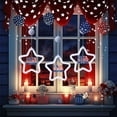 thumbnail image 1 of Sktrjpolfis Red White Blue Star LED String Lights Patriotic Marquee Lights for 4th of July Independence Day Window Decor, 1 of 5